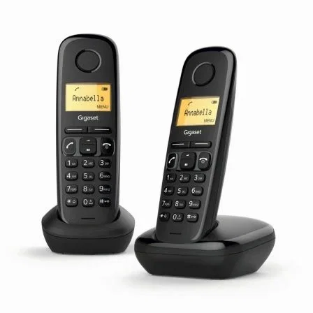 Gigaset A170 - Teléfono fijo inalámbrico con base Duo, Negro Gigaset A170 - Teléfono fijo inalámbrico con base Duo, Negro